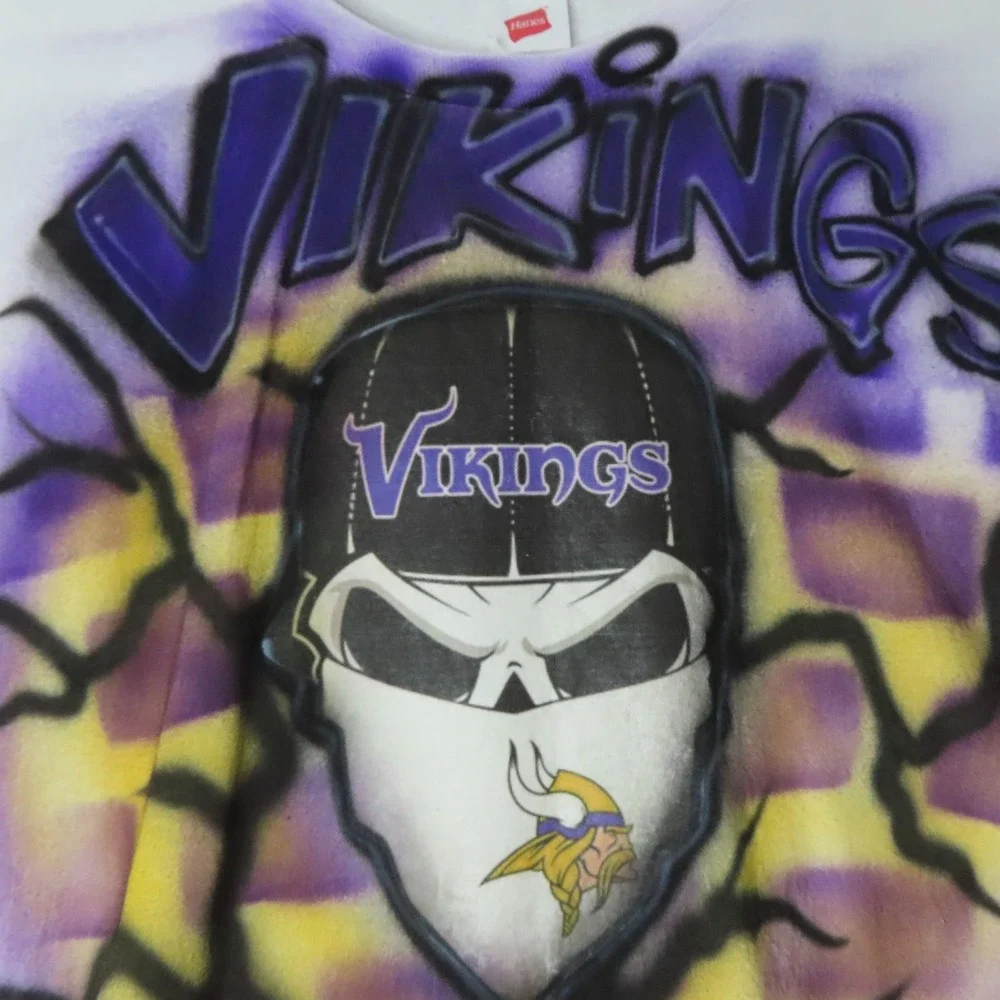 Custom Airbrushed Minnesota Vikings Gabriel Fan‎ Art T Shirt 2XL NFL Football